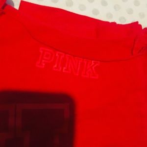 Pink open shoulder tee